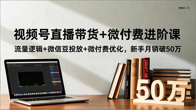 视频号直播带货+微付费进阶课：流量逻辑+微信豆投放+微付费优化，新手月销破50万-创客副业