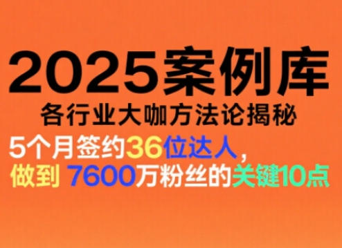 2025案例库，收录各行业大咖的方法论，各行业大咖方法论揭秘-创客副业