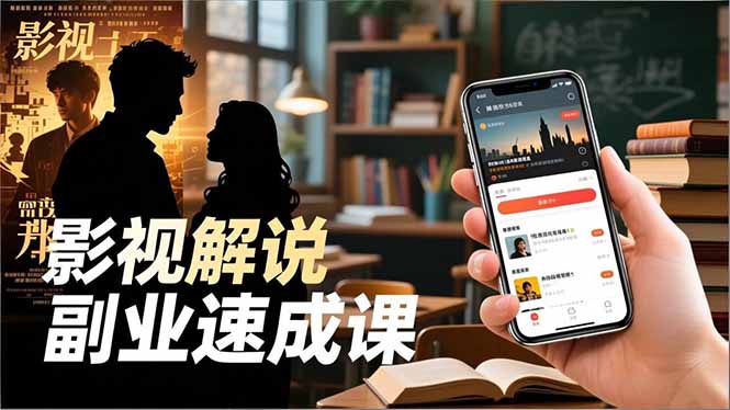 Tk影视解说副业速成课，软件安装、全流程实操、爆款预设，新手两周变现-创客副业
