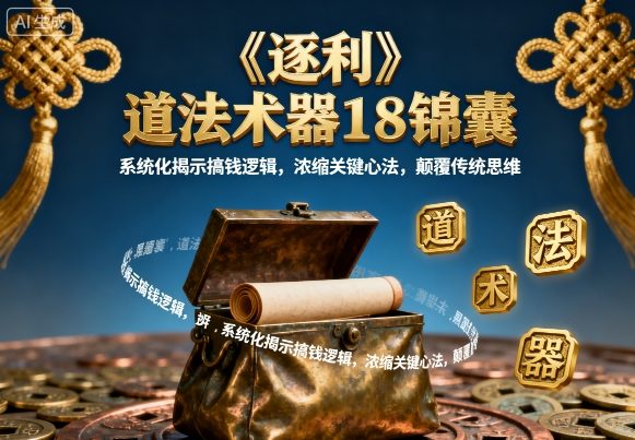 《逐利》道法术器18锦囊，系统化揭示搞钱逻辑，浓缩关键心法，颠覆传统思维(更新)-创客副业