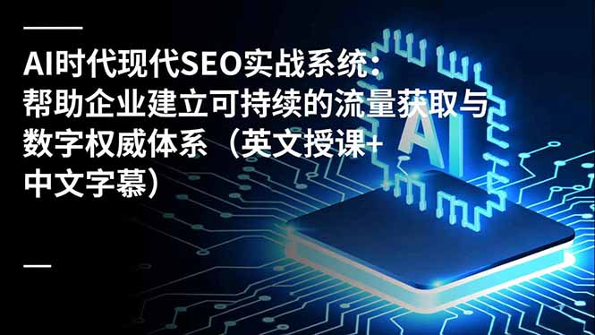 AI时代现代SEO实战系统：帮助企业建立可持续的流量获取与数字权威体系(英文授课+中文字幕-创客副业