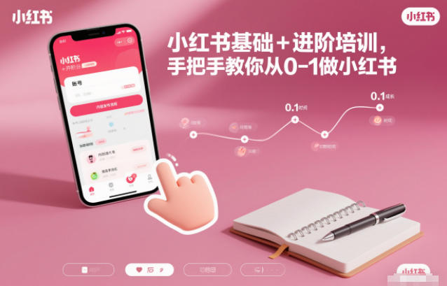 小红书基础+进阶培训，手把手教你从0-1做小红书-创客副业