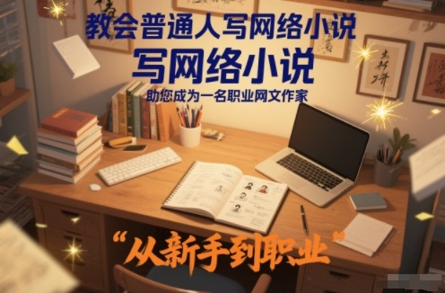 教会普通人写网络小说，助您成为一名职业网文作家-创客副业