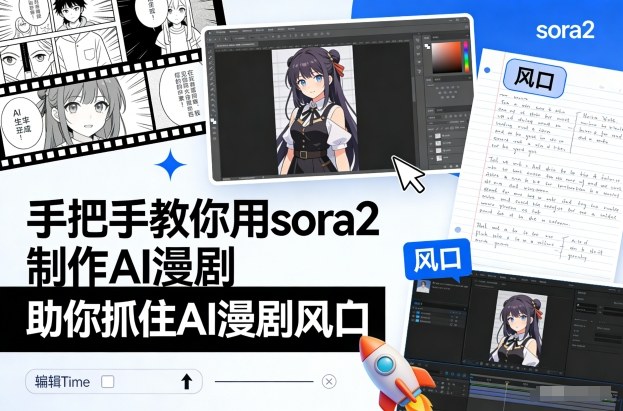 手把手教你用sora2制作AI漫剧,助你抓住AI漫剧风口-创客副业
