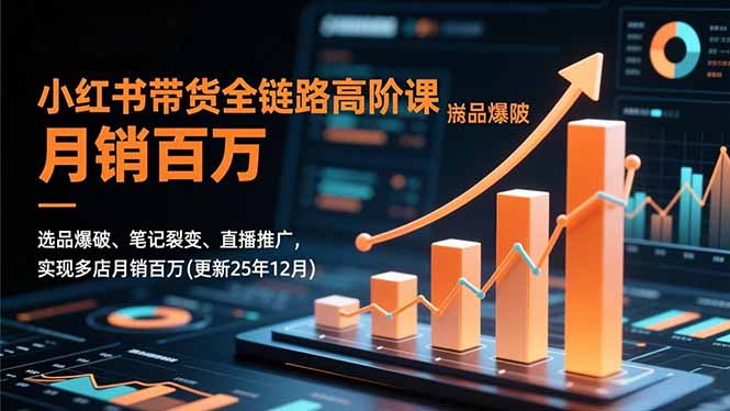 小红书带货全链路高阶课，选品爆破、笔记裂变、直播推广，实现多店月销百万(更新25年12月-创客副业