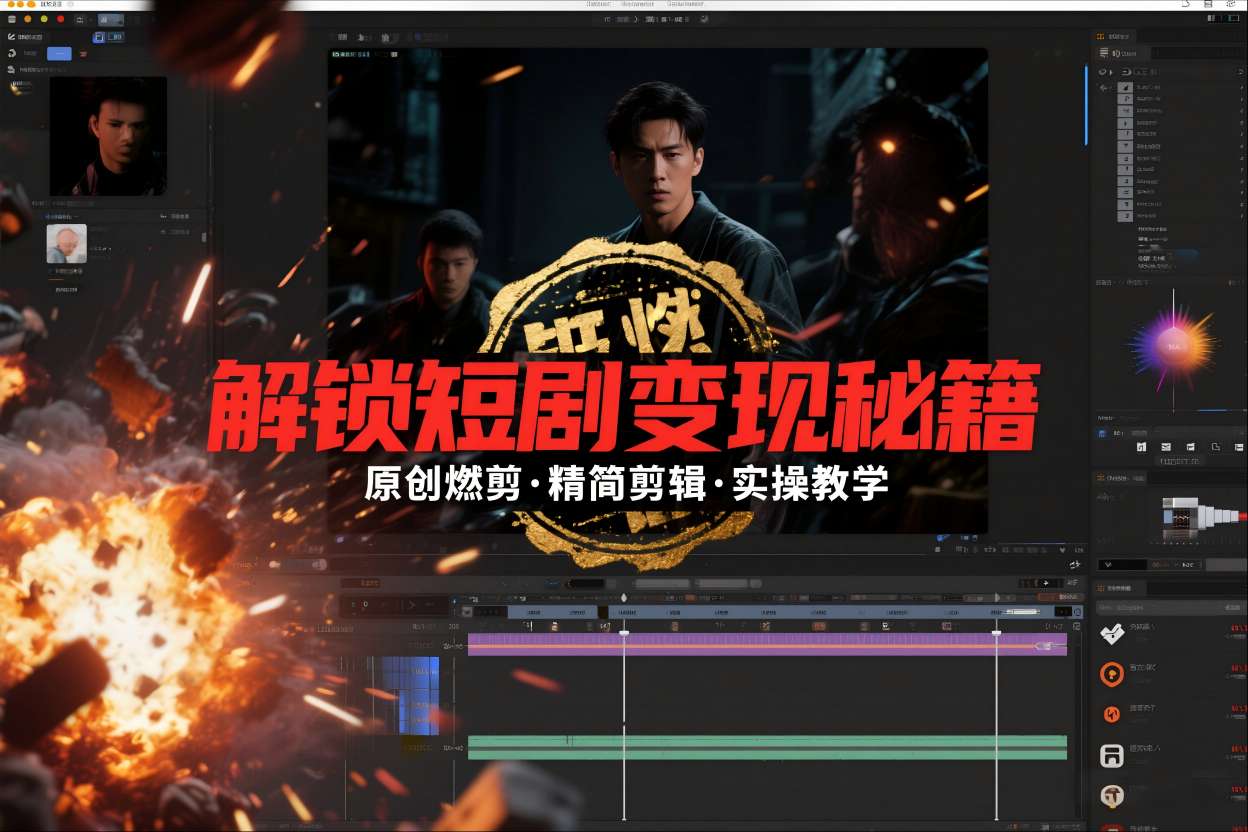 短剧拉新之原创燃剪精简剪辑实操课，解锁短剧变现秘籍-创客副业