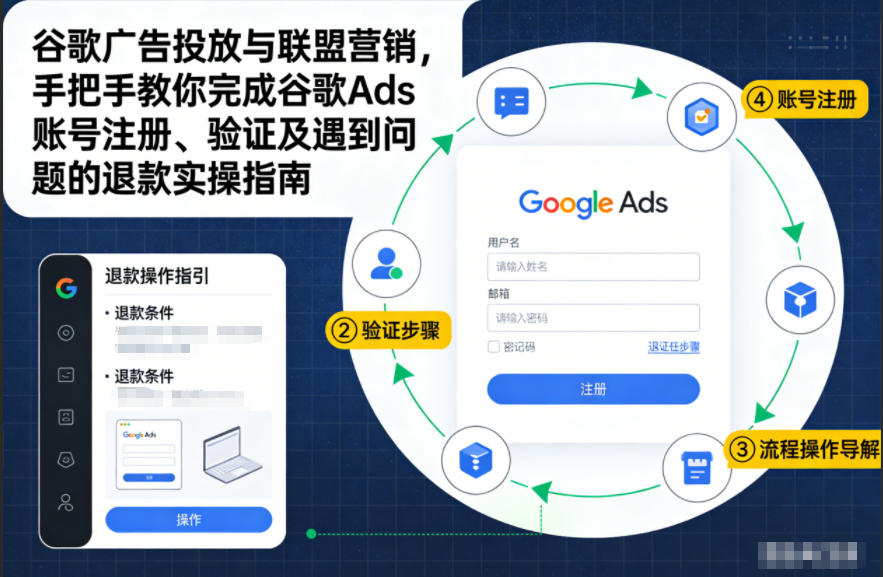 谷歌广告投放与联盟营销，手把手教你完成谷歌Ads账号注册、验证及遇到问题的退款实操指南-创客副业