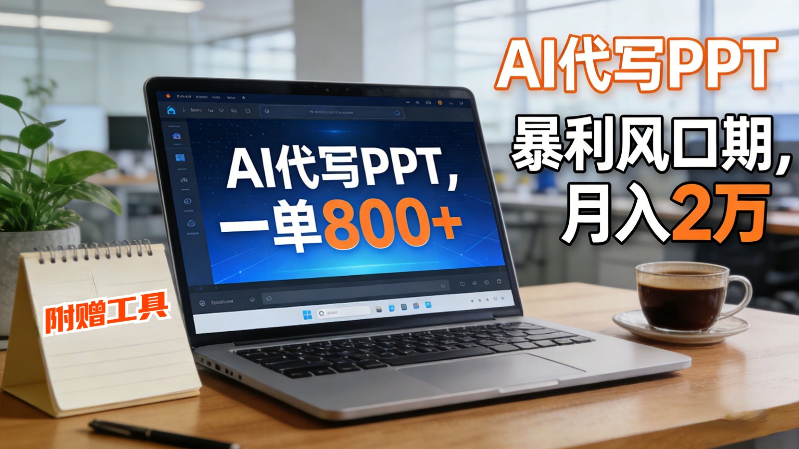 AI 代写做 PPT！一单狂赚 800+，风口期月入 2 万(工具 + 提示词直接送)-创客副业