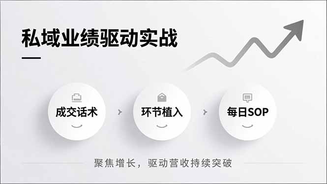私域业绩驱动实战，成交话术、环节植入、每日SOP，聚焦增长，驱动营收持续突破-创客副业