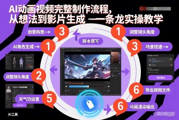 AI动画视频完整制作流程，从想法到影片生成一条龙实操教学-创客副业