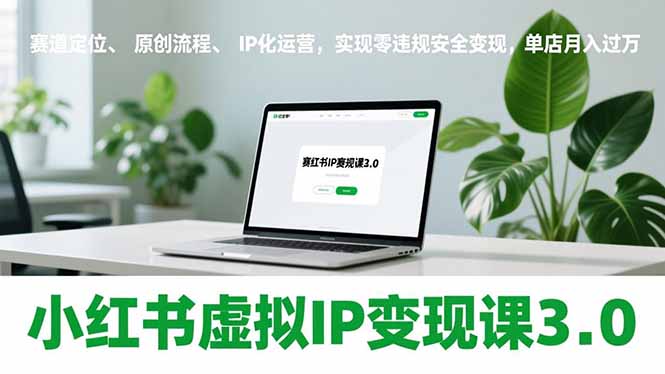 小红书虚拟IP变现课3.0，赛道定位、原创流程、IP化运营，实现零违规安全变现，单店月入过万-创客副业
