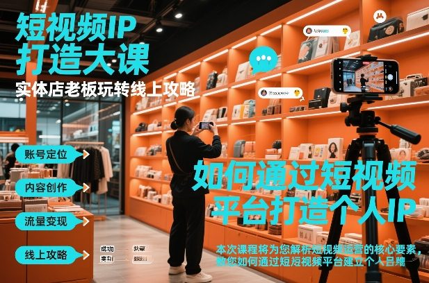 短视频ip打造大课，实体店老板玩转线上攻略-创客副业