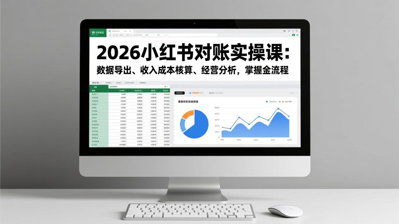 2026小红书对账实操课：数据导出、收入成本核算、经营分析，掌握全流程-创客副业