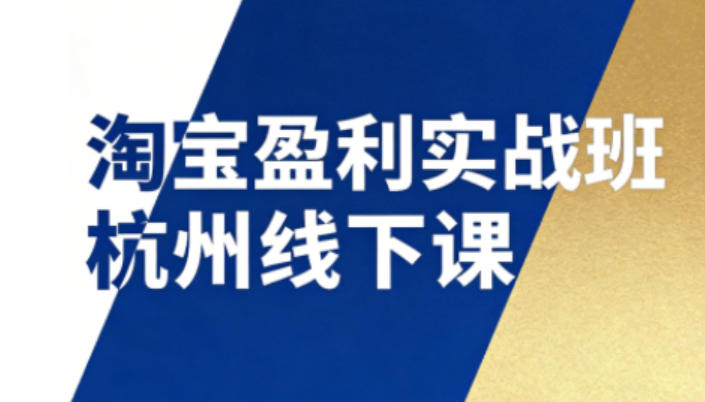 淘宝盈利实战班杭州线下课12月26-28日(音频+字幕)，帮你掌握SOP流程+12门核心技术-创客副业