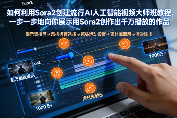如何利用Sora2创建流行AI人工智能视频大师班，一步一步地向你展示用Sora2创作出千万播放的作品-创客副业