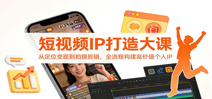 短视频IP打造大课：从定位变现到拍摄剪辑，全流程构建高价值个人IP-创客副业