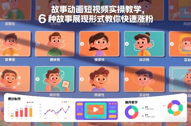 故事动画短视频实操教学，6种故事展现形式教你快速涨粉-创客副业