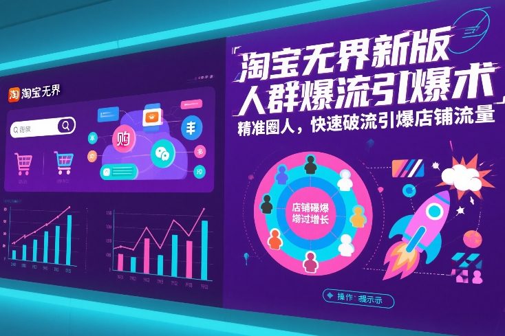 淘宝无界新版人群爆流引爆术，精准圈人，快速破流引爆店铺流量-创客副业