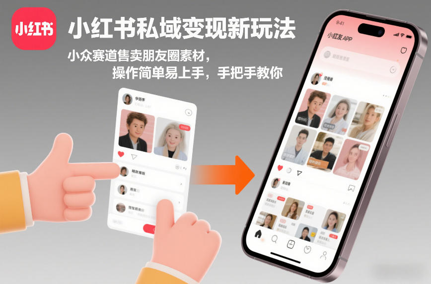 小红书私域变现新玩法，小众赛道售卖朋友圈素材，操作简单易上手，手把手教你-创客副业