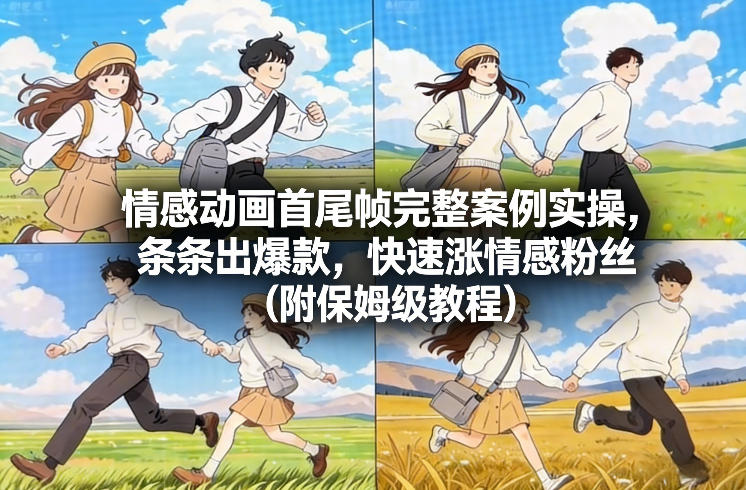 情感动画首尾帧完整案例实操，条条出爆款，快速涨情感粉丝(附保姆级教程)-创客副业