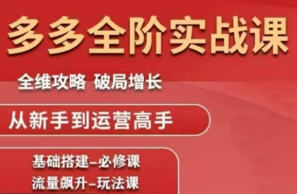 大炮·拼多多全阶实战课程(更新2026)-创客副业