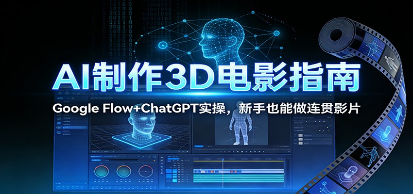 AI制作3D电影指南：Google Flow+ChatGPT实操，新手也能做连贯影片-创客副业