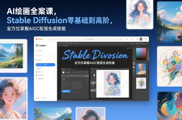 AI绘画全案课，Stable Diffusion零基础到高阶，全方位掌握AIGC视觉生成技能-创客副业