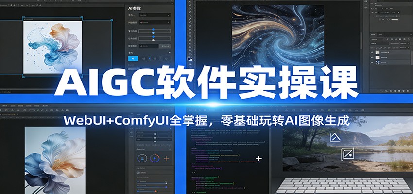 AIGC软件实操课：WebUI+ComfyUI全掌握，零基础玩转AI图像生成-创客副业