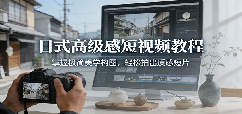 日式高级感短视频教程：掌握极简美学构图，轻松拍出质感短片-创客副业