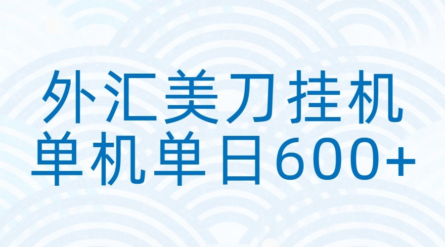 外汇美刀挂机：全自动挂机赚美金，单机600+-创客副业