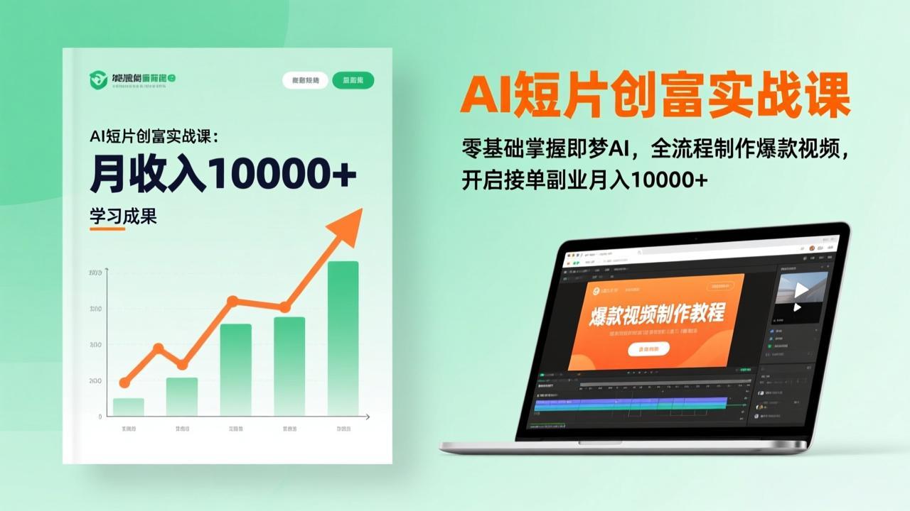 AI短片创富实战课：零基础掌握即梦AI，全流程制作爆款视频，开启接单副业月入10000+(更新-创客副业