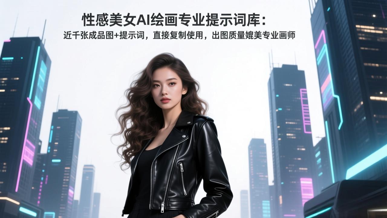性感美女AI绘画专业提示词库：近千张成品图+提示词，直接复制使用，出图质量媲美专业画师-创客副业