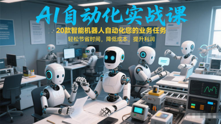 AI自动化实战课：20款智能机器人自动化您的业务任务，轻松节省时间，降低成本，提升利润-创客副业