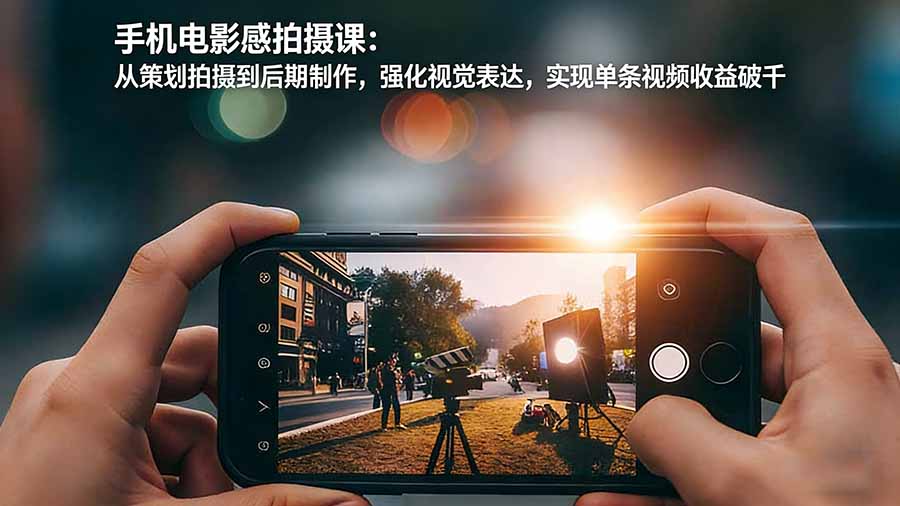 手机电影感拍摄课：从策划拍摄到后期制作，强化视觉表达，实现单条视频收益破千-创客副业