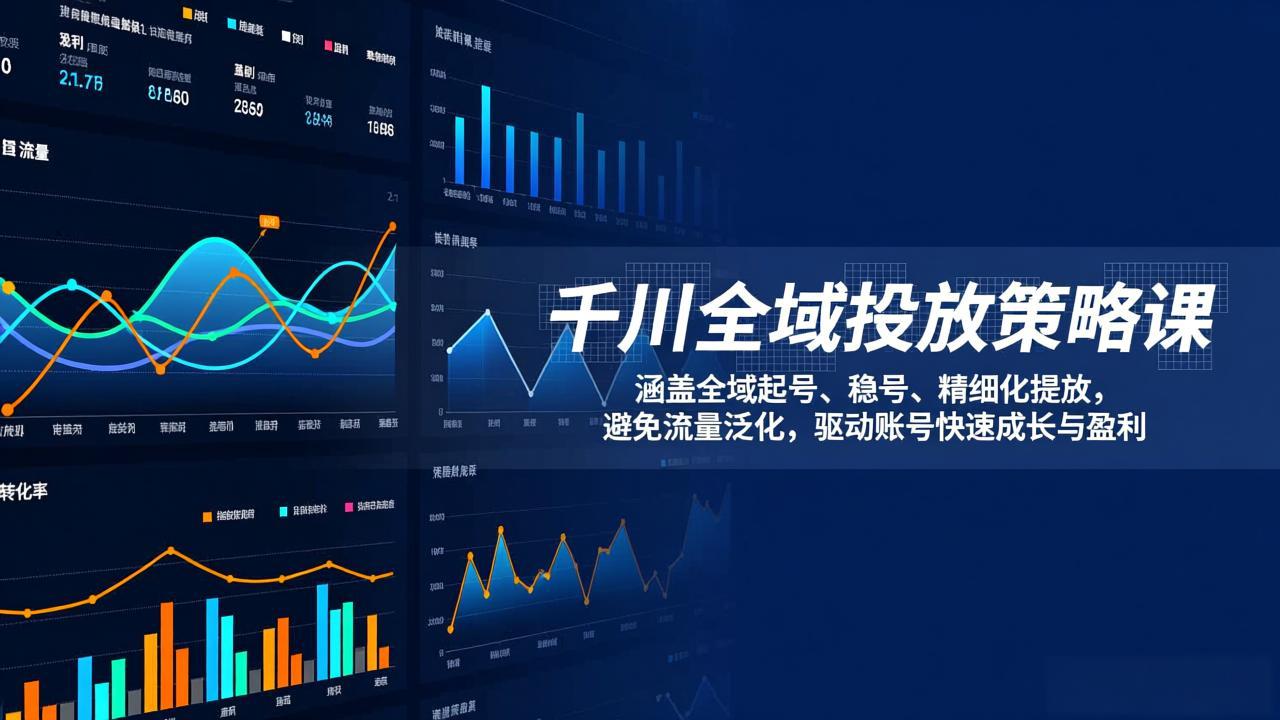 千川全域投放策略课：涵盖全域起号、稳号、精细化投放，避免流量泛化，驱动账号快速成长与盈利-创客副业