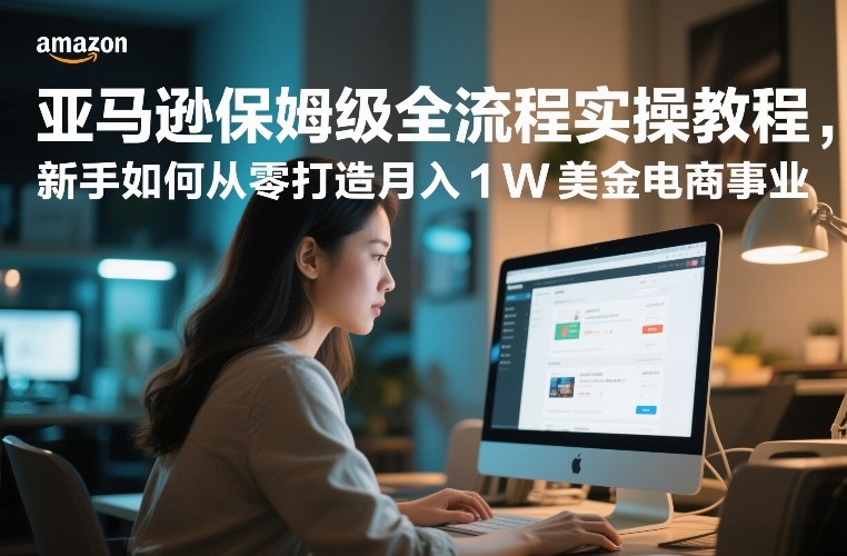 亚马逊保姆级全流程实操教程，新手如何从零打造月入1W美金电商事业-创客副业