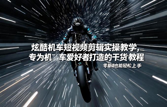 炫酷机车短视频剪辑实操教学，专为机车爱好者打造的干货教程，零基础也能轻松上手-创客副业