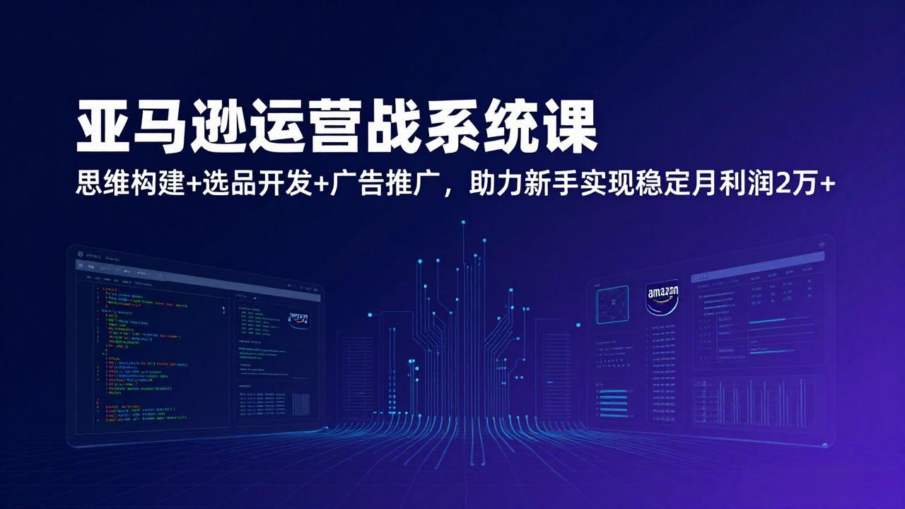 亚马逊运营实战系统课，思维构建+选品开发+广告推广，助力新手实现稳定月利润2万+(更新-创客副业
