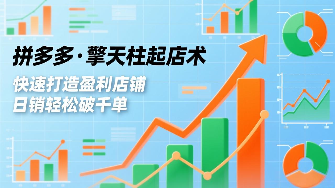 拼多多·擎天柱起店术，爆流布局、利润起飞、不断流，快速打造盈利店铺，日销破千单(更新-创客副业