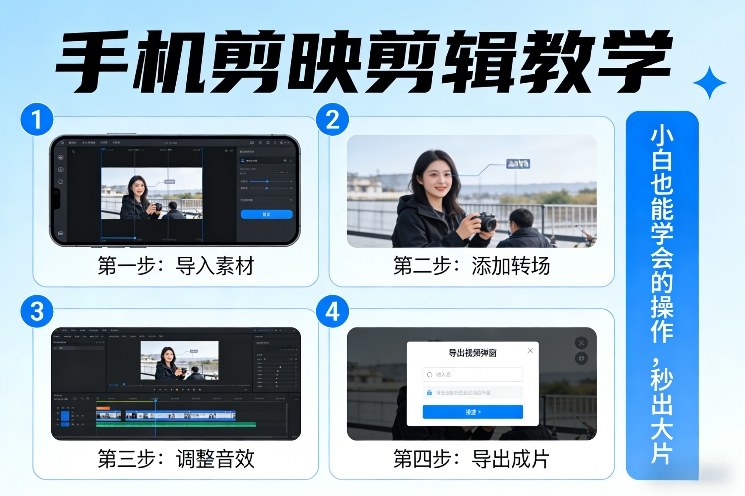手机剪映剪辑教学，小白也能学会的操作，秒出大片-创客副业