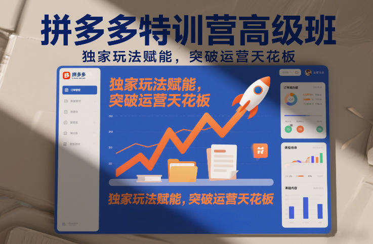 拼多多特训营高阶班，独家玩法赋能，突破运营天花板(更新26年2月)-创客副业