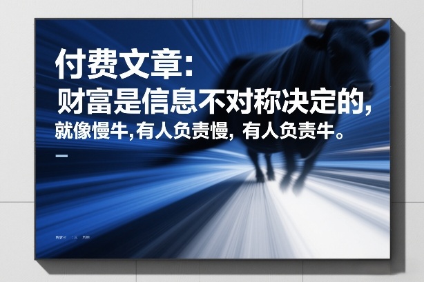 付费文章：财富是信息不对称决定的，就像慢牛，有人负责慢，有人负责牛-创客副业