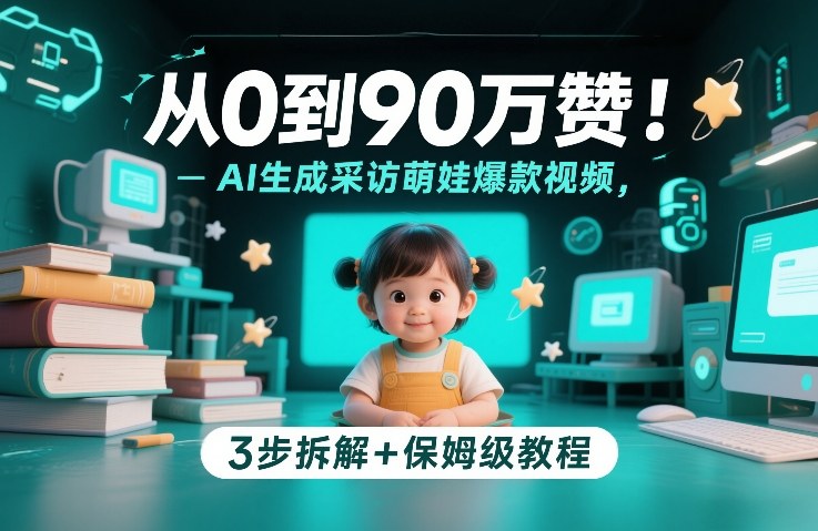 从0到90万赞：AI生成采访萌娃爆款视频，3步拆解+保姆级教程-创客副业