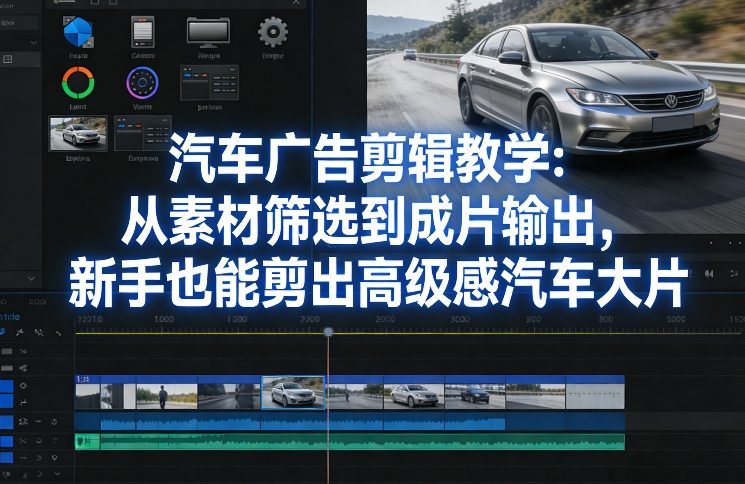 汽车广告剪辑教学：从素材筛选到成片输出，新手也能剪出高级感汽车大片-创客副业