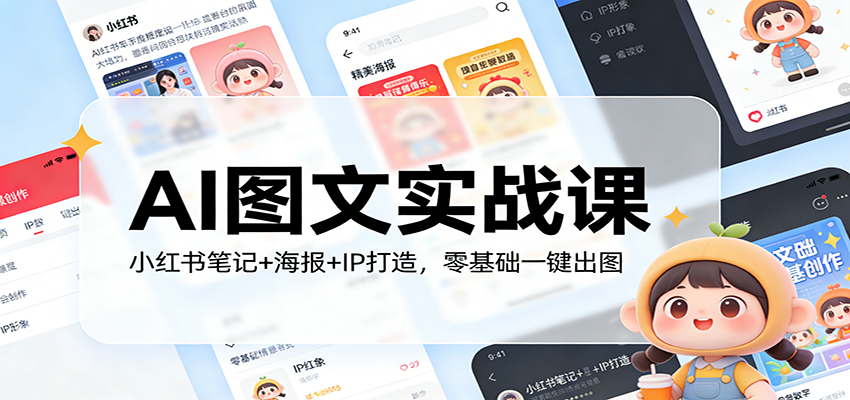 AI图文实战课：小红书笔记+海报+IP打造，零基础一键出图-创客副业
