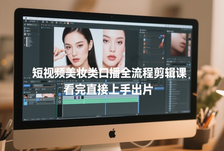 短视频美妆类口播全流程剪辑课，看完直接上手出片-创客副业