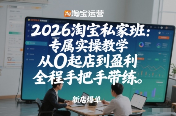 2026淘宝私家班：专属实操教学，从0起店到盈利，全程手把手带练(更新)-创客副业