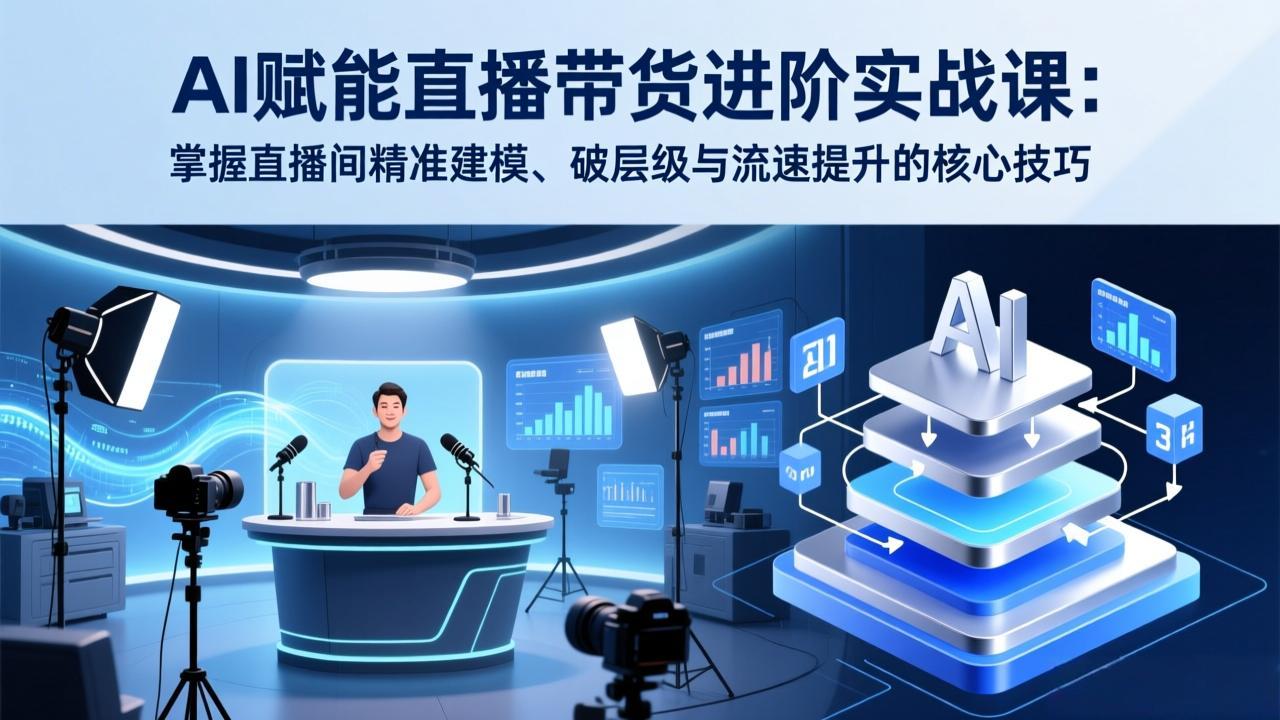 AI赋能直播带货进阶实战课：掌握直播间精准建模、破层级与流速提升的核心技巧-创客副业