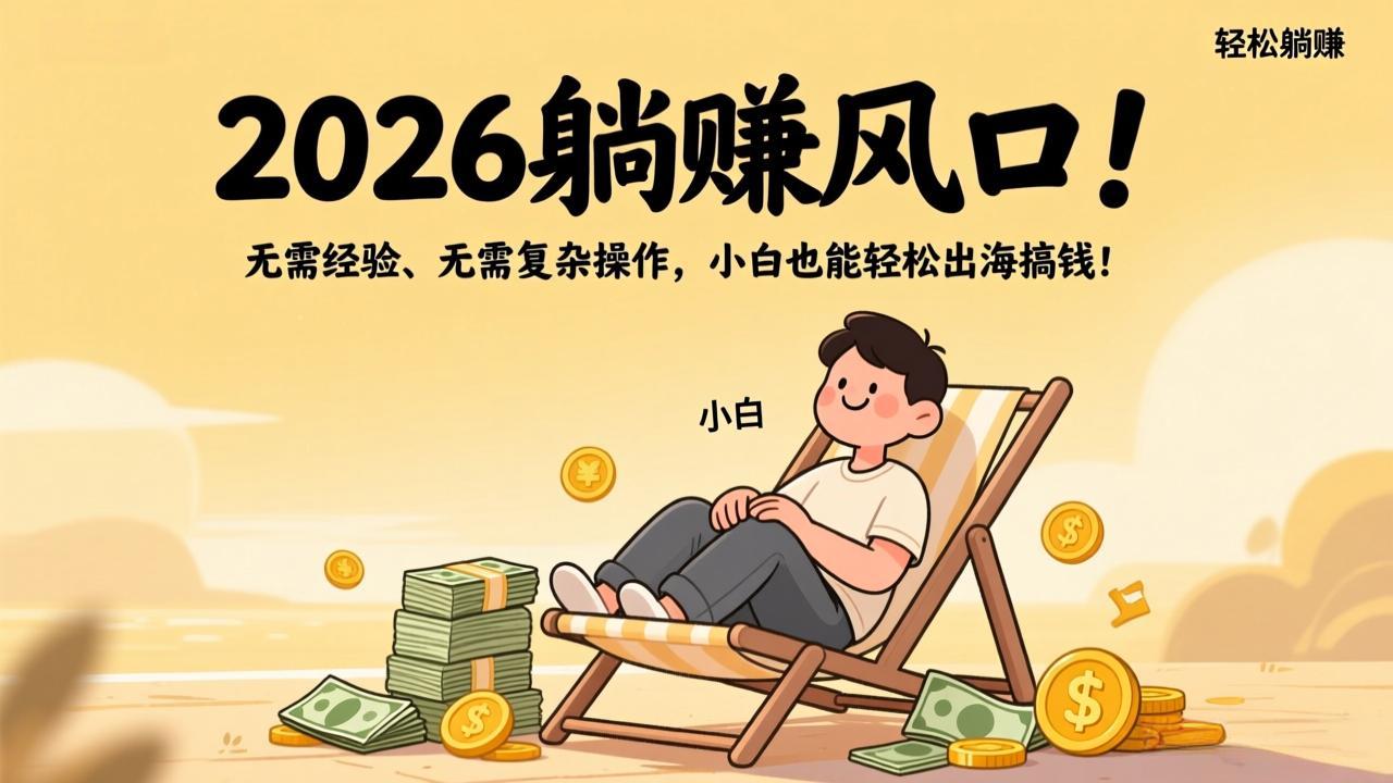 2026躺赚风口！无需经验、无需复杂操作，小白也能轻松出海搞钱！-创客副业