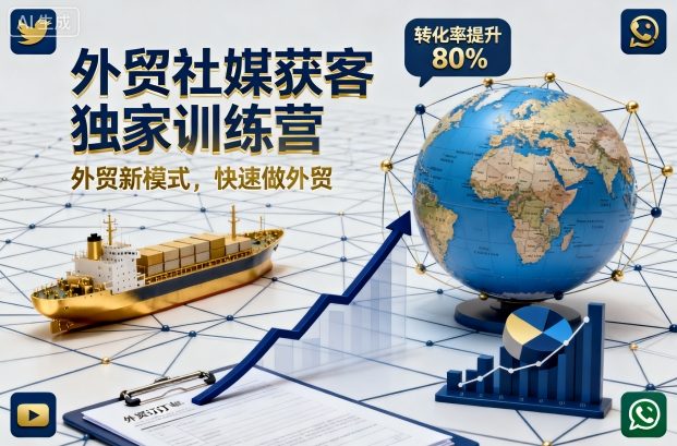 外贸社媒获客独家训练营，外贸新模式，快速做外贸(更新26年2月)-创客副业